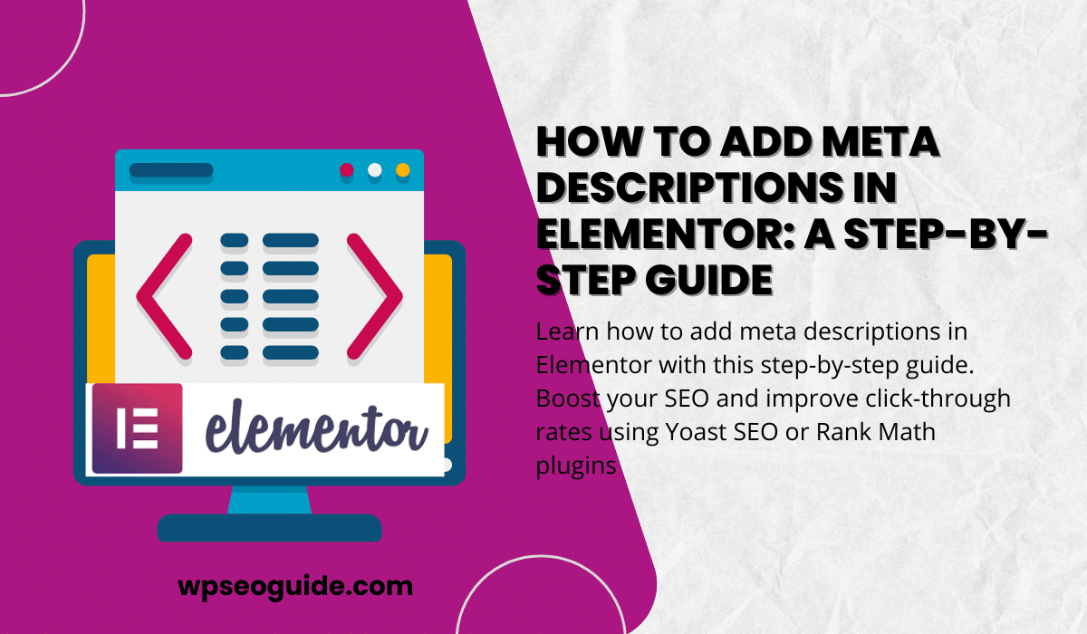 Add Meta Descriptions in Elementor